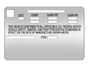 Chevrolet Spark. Label Example